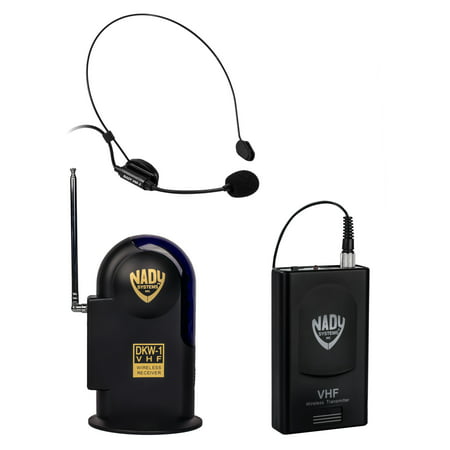 Nady DKW-1 Wireless VHF Headmic Microphone System - includes Nady HM-3 Headmic microphone, wireless bodypack, receiver, AC adapter and audio cable - Karaoke, performance, presentation, public