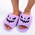 thumbnail image 4 of Chaussons d'Halloween Roses, Chaussons Citrouille Roses, Chaussons d'Halloween Roses et Duveteux pour Femmes (8, Rouge), 4 of 5