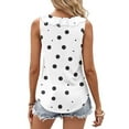 thumbnail image 3 of Hvot&aat Womens Summer Ruffle Collar V Neck Tank Top Polka Dots Sleeveless Loose Fit T-Shirt Casual Comfort Daily Blouse, 3 of 5