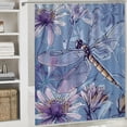thumbnail image 6 of BCIIG Dragonfly Flowers Bathroom Decor Set with Hooks, Colorful Luxurious Graphic Print Polyester Fabric Fashion Shower Curtain, Waterproof Bathroom Decoration Chic Modern Design 60x72, 6 of 7