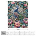 thumbnail image 4 of GOSMITH Excellent Hand Feel Beautiful Peacock with Tropical Japanese Flowers Tree Spring Surface Textures Decorative Rectangular Flannel Blanket White, 4 of 6