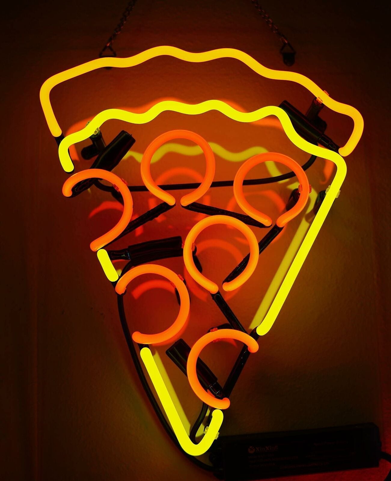 New Pizza Slice Logo Neon Sign 20"x16" Beer Bar Cave Gift Real Glass Handmade 