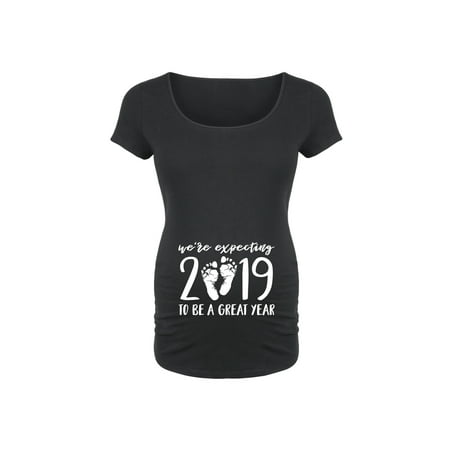 Were Expecting 2019 To Be A Great Year Belly  - Maternity Scoop Neck