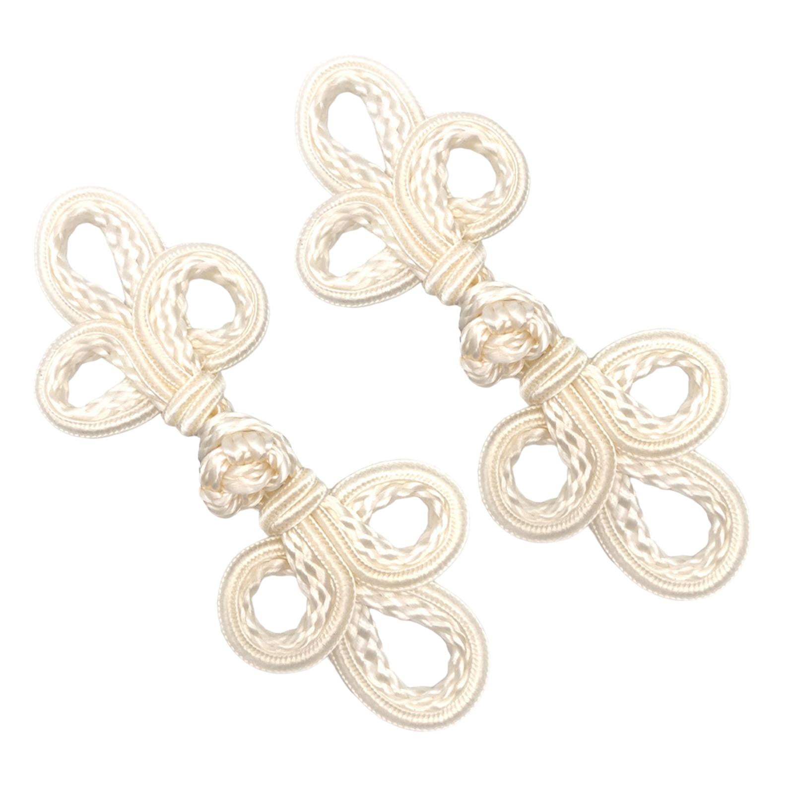 Lot De 2 Paires Boutons Grenouille à Noeud Chinois - Nylon - DIY Vêtements