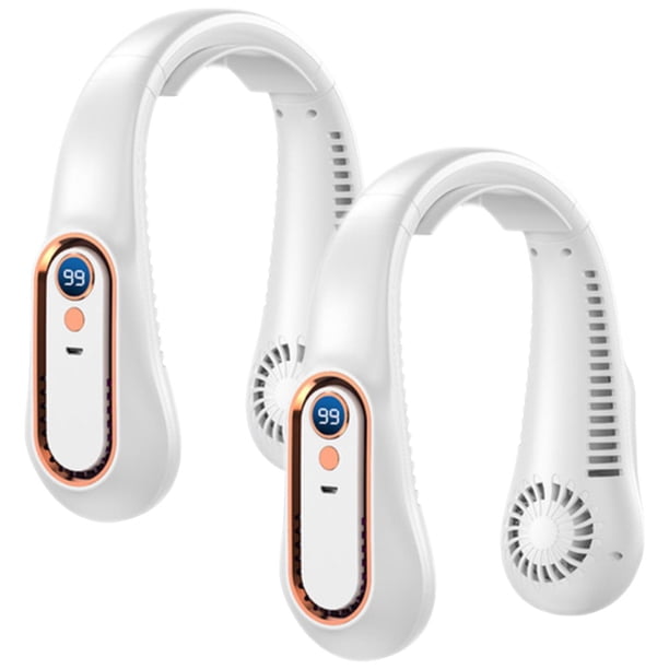 Ventiladores Portatil AirBreezeWhite 2Pzas Blanco 5W 5 Velocidades Plástico ABS Ventilador de Cuello.