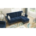 thumbnail image 3 of Ottomanson Origins Air Modern Convertible L-Shaped Sectional Sofa, Turquoise Color Microfiber, 3 of 9