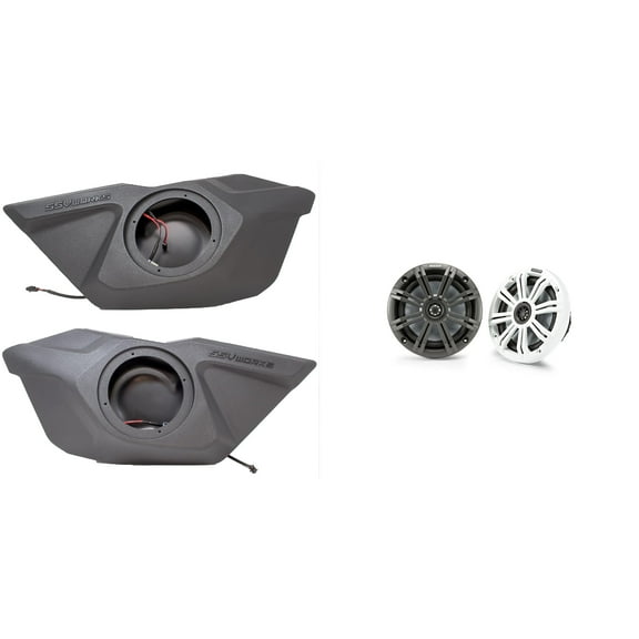 Kicker 45KM654 6.5" Marine Speakers And  Front Door 6.5in Speaker Pods Compatible With Polaris RZR Pro 2020-2024