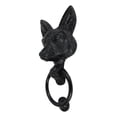 thumbnail image 5 of Black Powder Coated Metal Rustic Whimsical Animal Sly Fox Door Knocker Plaque, 5 of 7