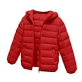thumbnail image 7 of Cethrio Girls Puffer Jackets, Lightweight Full Zip Long Sleeve Thermal Winter Outerwear with Hood Red Size 10-12, 7 of 7