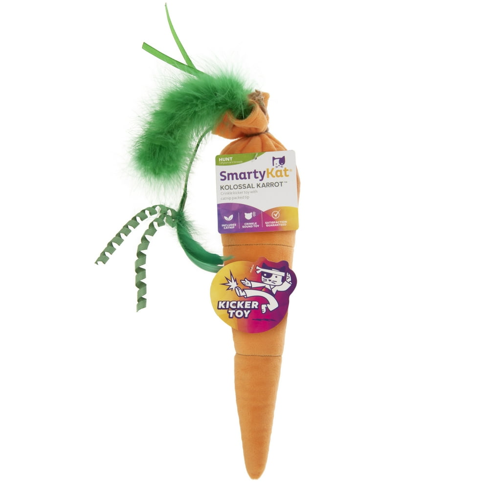 SmartyKat Kolossal Karrot Kicker Catnip Cat Toy