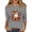 Gray, variant on Bexdxz Cute Ghost Pumpkin Halloween 3/4 Sleeve Shirts for Women Funny Bat Graphic Crew Neck Three Quarter Length Tee Fall Casual Holiday Top Black 2XL
