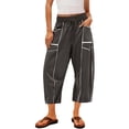 thumbnail image 2 of Sweatpants for Women Wide Leg High Waisted Pants Baggy Striped Lounge Pants Casual Drawstring Trendy Trouser with Pockets Elastic Waist Running Joggers Workout Sweat Pants Gray XXL, 2 of 5