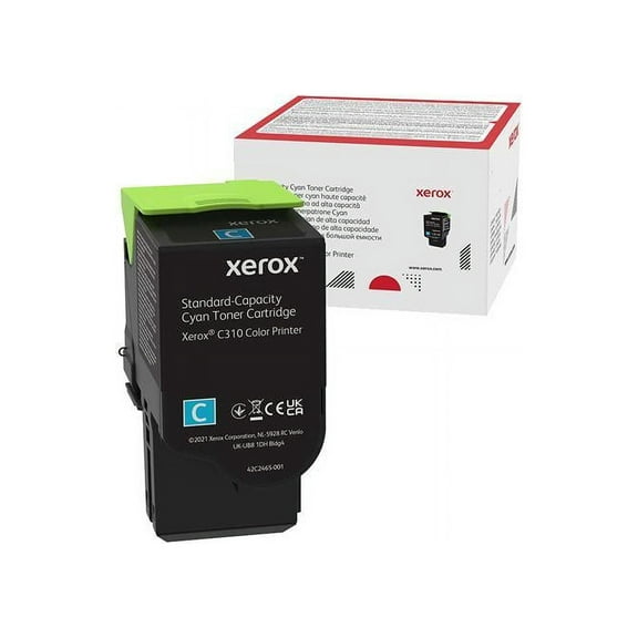 Genuine Xerox Cyan High Capactiy Toner Cartridge, Xerox C310 Color Printer, (Use & Return)
