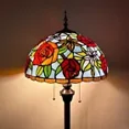 thumbnail image 4 of Tiffany Floor Lamp Blue Red Orange Stained Glass Rose Flowers For Living Room Bedroom 16"W*16"D*64"H, 4 of 7