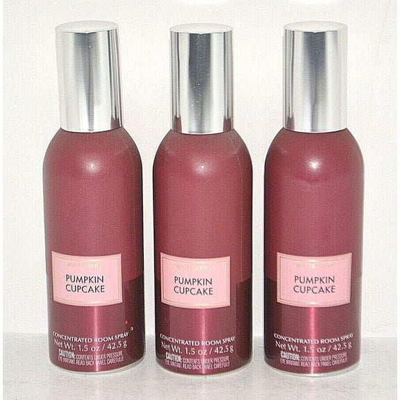 White Barn PUMPKIN CUPCAKE [3-PACK] Concentrated Room Spray 1.5 Ounce- Bath and Body Works