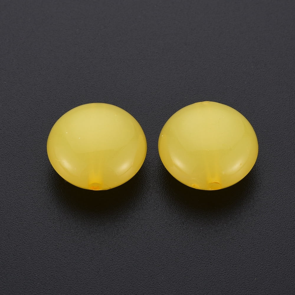Imitation Jelly Acrylic Beads Flat Round golden 17x9.5mm Hole: 2mm about 316pcs/500g