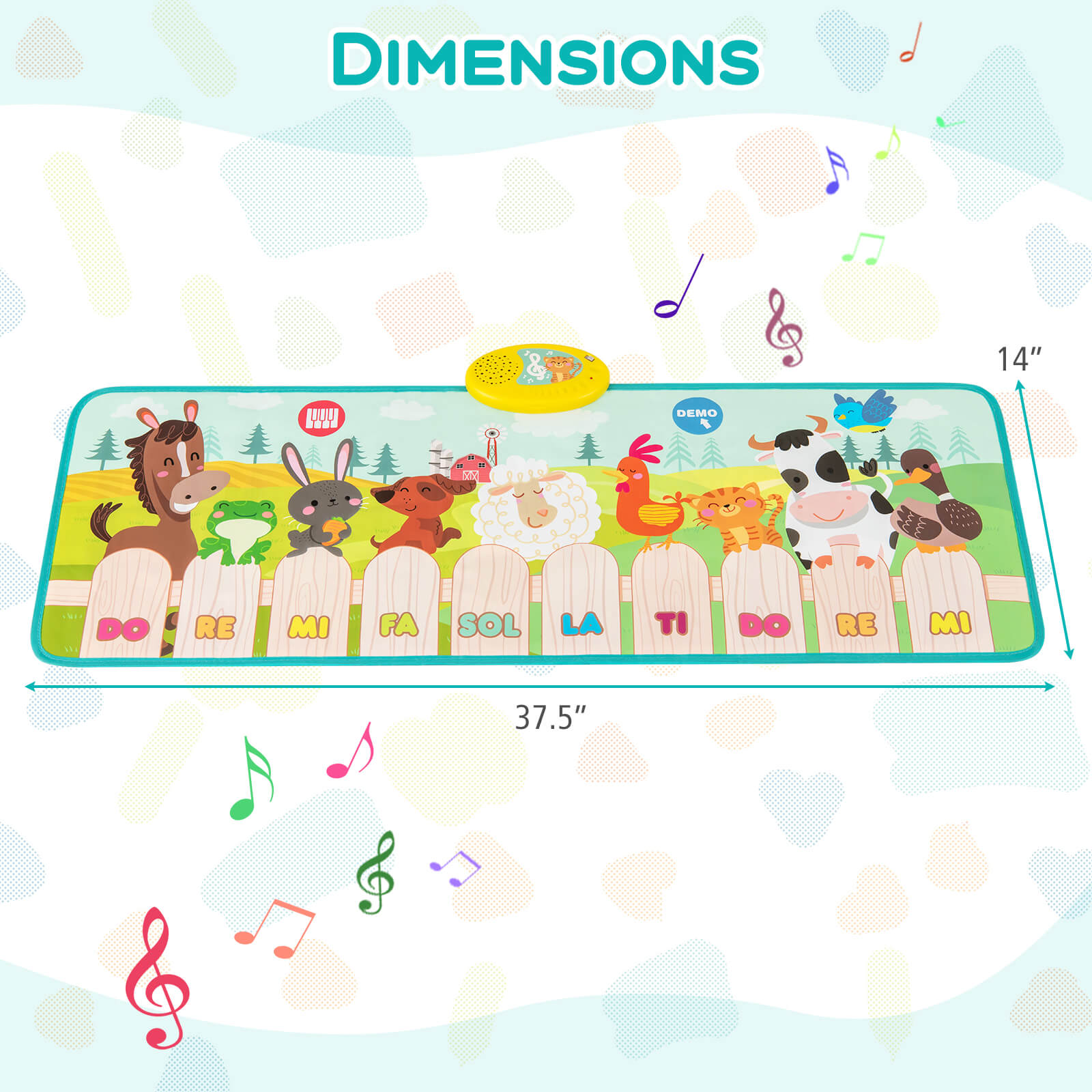 Costway Floor Piano Mat for Toddlers Baby Musical Touch Dancing Keyboard Play Mat Gift