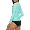 thumbnail image 3 of No Boundaries Juniors' Solid Long Sleeve Rashguard Swimsuit Top, 3 of 3