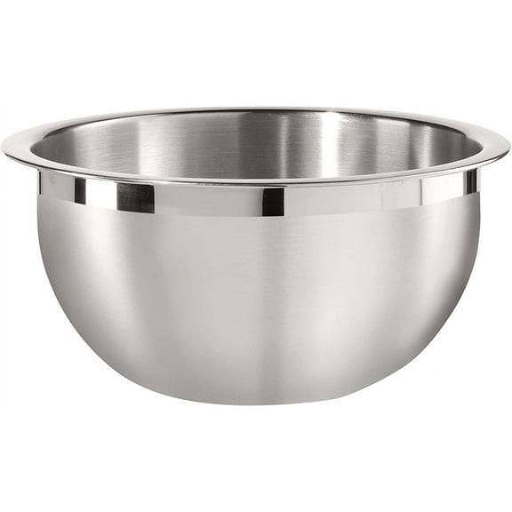 Oggi Two-Tone Mixing Bowl, 5-Quart, Stainless Steel, White Lid