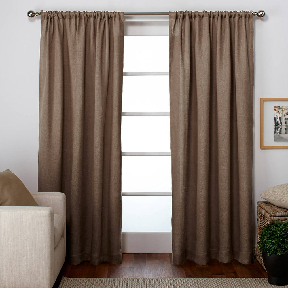 Exclusive Home Curtains 2 Pack Burlap Rod Pocket Curtain Panels