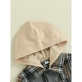 thumbnail image 6 of FEORJGP Toddler Infant Boys Hooded Jackets Long Sleeve Hoodies Plaid Print Flannel Shirts Coats Button Down Baby Shackets Loose Casual Outerwear for Spring Fall, 6 of 9