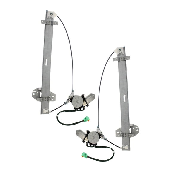 KarParts360 For Acura MDX 2003 2004 2005 2006 Window Regulator Assembly Driver And Passenger Side | Pair | Front | Power | Cable Type | w/ Anti-Pitch | w/ Motor | Replacement For AC1350106, AC1351106