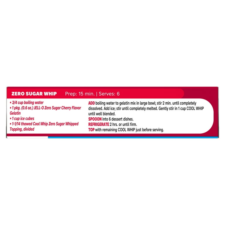 4 pack) Jell-O Cherry Zero Sugar Low Calorie Gelatin Dessert Mix