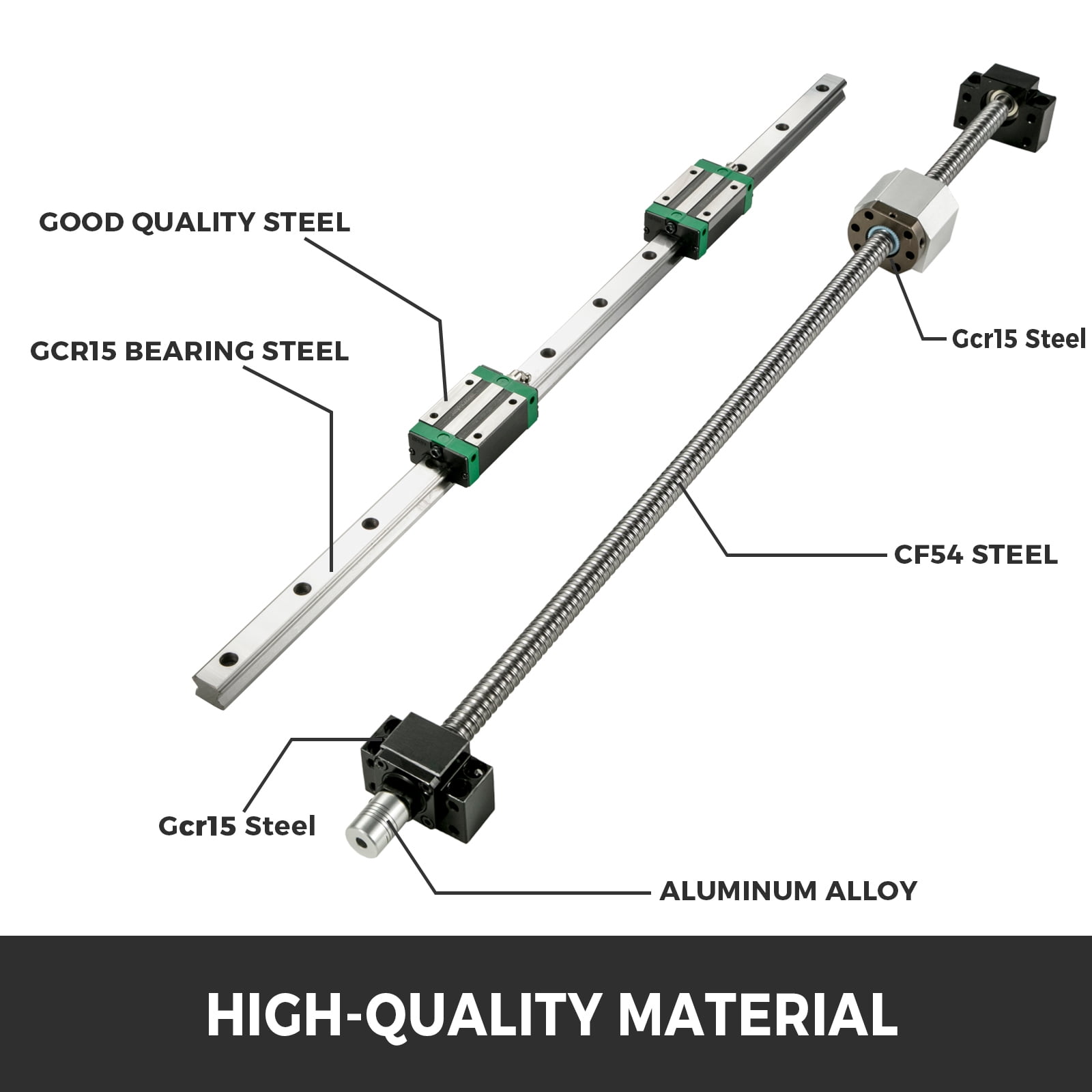KUIDAMOS Linear Guideway Rail Square Linear Guide Rail Strong and Durable for DIY Project and CNC 30mm Long 5mm Wide