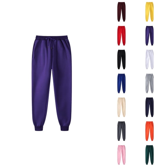 Sweat Pants for Mens 2026 Fall Winter Trendy Drawstring Elastic Waist Lined Jogging Sweatpants with Pockets Trousers