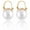 White, variant on Round Hoop Dangle Earrings Stud Pearl Drop Stud Freshwater Cultured Pearl E34