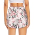 thumbnail image 4 of Uemuo Rose Flowers Pattern Women's Athletic Shorts High Waisted Running Shorts with Liner Pockets Gym Elastic Workout Shorts-Small, 4 of 9