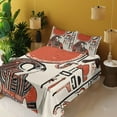 thumbnail image 4 of Ambesonne Egyptian Fitted & Top Sheet Set with Shams, Old Language, Red Cream, 4 of 8