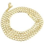 10K Yellow Gold 4.0mm Cuban Curb Link Chain Necklace Lobster Clasp, 22 Inches