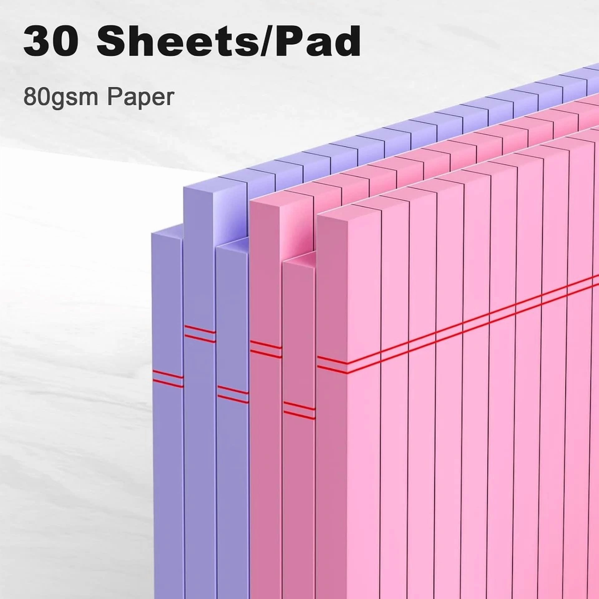 CRESTIN- Pink Purple Small Legal Pad 5 X 8 College Ruled Color &