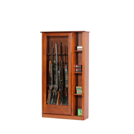 American Furniture Classics 10 Gun Cabinet with Curio