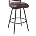 thumbnail image 5 of Arden Contemporary 30" Bar Height Barstool in Auburn Bay Finish with Brown Faux Leather and Sedona Wood Finish Back, 5 of 6