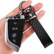 thumbnail image 3 of Llavero de fibra de carbono para coche, llavero de cuero de microfibra, llaveros universales para llaveros para hombres y mujeres, (negro), 3 of 5