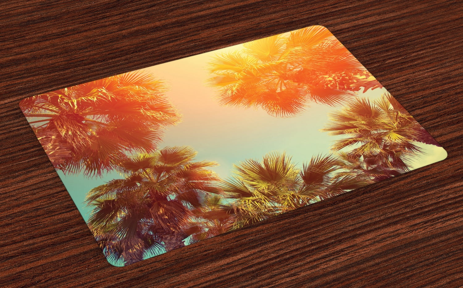 Palm Tree Placemats Set of 4 Trees in Sunlights Tranquility in Tropical