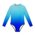 thumbnail image 4 of Swimsuit for Girls, Long Sleeve One Piece Rashguard, Solid Color Beach Vacation Swimsuit for Kids 2-13 Years, 4 of 7