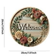 thumbnail image 3 of Wooden Door Decoration, Wreath Wall Hanging, Multicolor 20x20cm Circular Sign for Home, Durable Holiday Front Door Ornament, 3 of 6