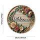 thumbnail image 3 of Welcome Doorplate Decoration Flower Wreath Wooden Sign, 20x20cm Hanging Wall Decor, Home Entryway Accent, Rustic Style, Large Size, Wooden Material, for Living Room, 3 of 6