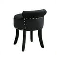 thumbnail image 4 of Inspired Home Jasper Velvet Vanity Stool Nailhead Trim Roll Back Bedroom, Black, 4 of 7