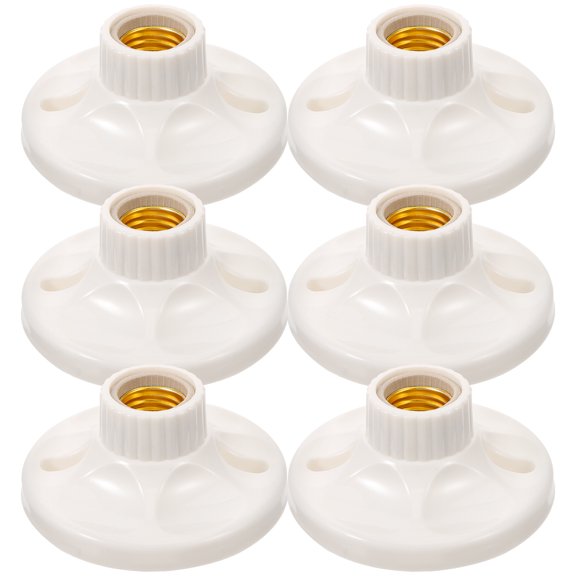 WORGEOUS  6 Pcs Fitting Standard Lamp Receptacle Bulb Light Socket White