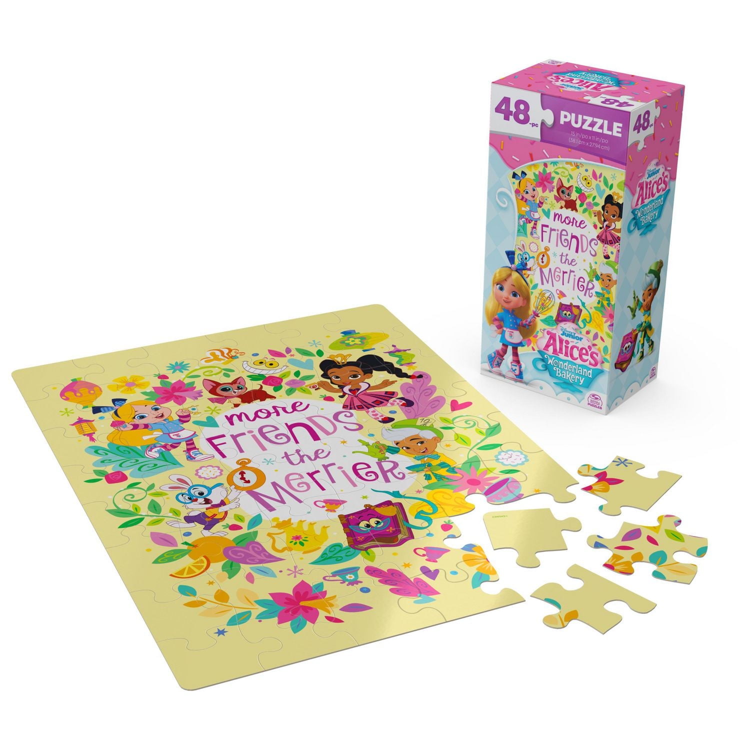 Alice’s Wonderland Bakery, 48-Piece Jigsaw Puzzle Disney Junior Alice in Wonderland Party Decorations Kids Puzzles, for Kids Ages 4 and up