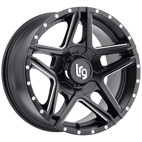 LRG Rims 20x10 6x5.5/135 5.75in BS 12mm offset Black/Milled