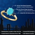 thumbnail image 2 of Gem Stone King 18K Yellow Gold Plated Silver Green Turquoise and Blue Sapphire Engagement Ring for Women | 2.20 Cttw | Oval 9X7MM | Gemstone Birthstone | Size 8, 2 of 6