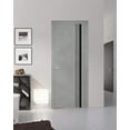 thumbnail image 7 of Modern Wood Interior Pre-Hung Door with Hardware | Planum 0011 Concrete | Single Panel Frame Trims | Bathroom Bedroom Sturdy Doors-28" x 96", 7 of 7