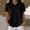 A49 Black, variant on Xdegoge Womens Waffle Knit Shirts Button Down Collared Short Sleeve Casual Loose Fit Work Office Elegant Solid Color Summer Everyday Basic Blouses Tees Tops