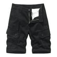 thumbnail image 2 of Conairie Mens Cargo Shorts Vintage Elastic Waist Twill Work Shorts Lightweight Summer Hiking Shorts With Multi Pockets Black 38, 2 of 7