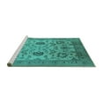 thumbnail image 2 of Ahgly Company Machine Washable Indoor Rectangle Oriental Turquoise Blue Traditional Area Rugs, 5' x 7', 2 of 4